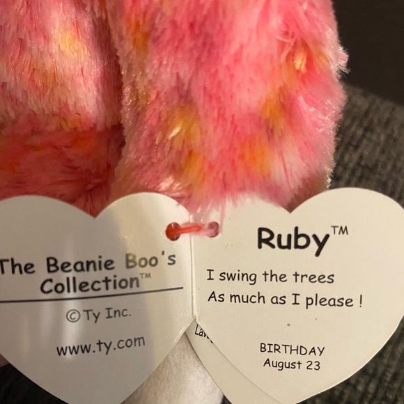 Ruby The Monkey Ty Beanie Boo Plush - 8 1/2” - Picture 5 of 5